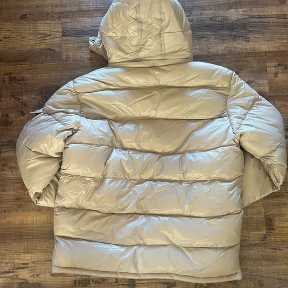 Boohoo Tan Quilted Puffer Jacket with Hood - Picture 3 of 3